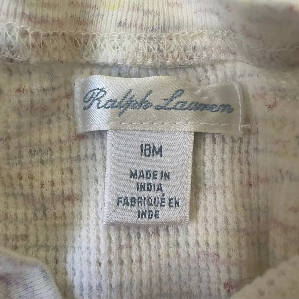 Ralph Lauren Baby Cream Knit Dress with Bloomers speckled long sleeve button up